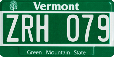 VT license plate ZRH079