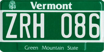 VT license plate ZRH086