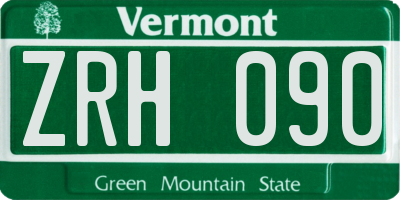VT license plate ZRH090