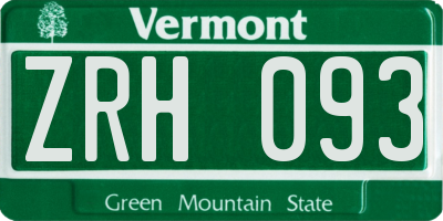 VT license plate ZRH093