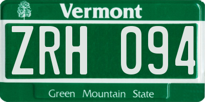 VT license plate ZRH094