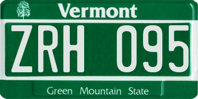 VT license plate ZRH095