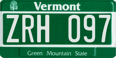 VT license plate ZRH097
