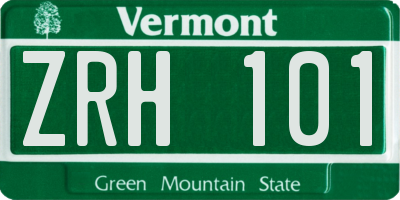 VT license plate ZRH101
