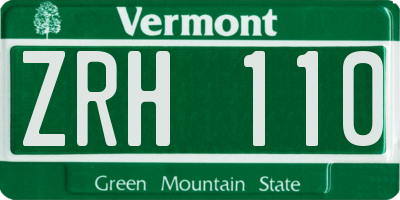 VT license plate ZRH110