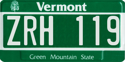 VT license plate ZRH119