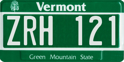 VT license plate ZRH121