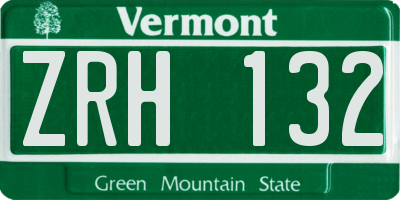VT license plate ZRH132