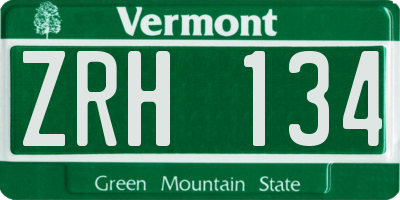 VT license plate ZRH134