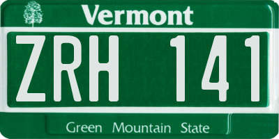 VT license plate ZRH141