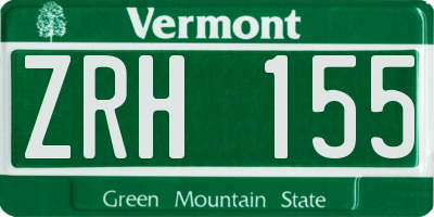 VT license plate ZRH155
