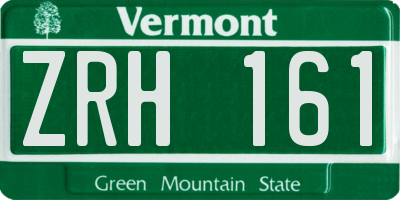 VT license plate ZRH161