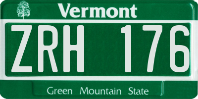 VT license plate ZRH176