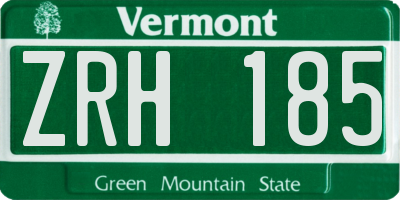 VT license plate ZRH185