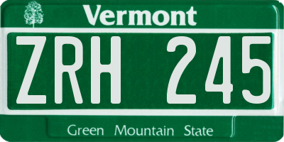 VT license plate ZRH245