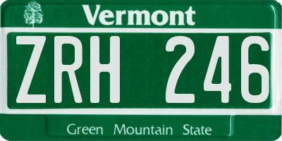 VT license plate ZRH246
