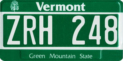 VT license plate ZRH248