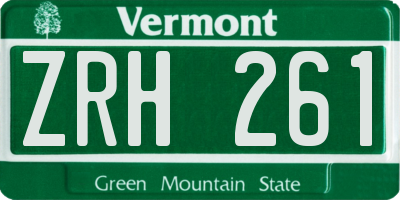 VT license plate ZRH261