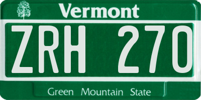 VT license plate ZRH270