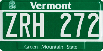 VT license plate ZRH272