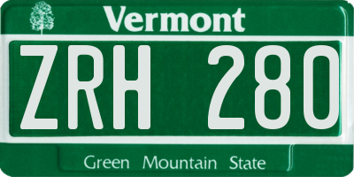 VT license plate ZRH280