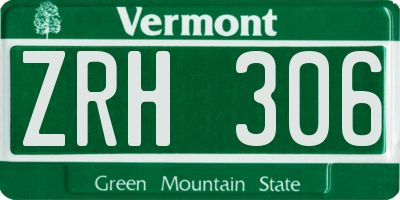 VT license plate ZRH306