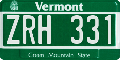 VT license plate ZRH331