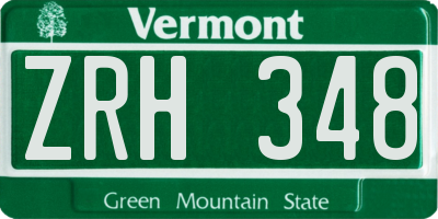 VT license plate ZRH348