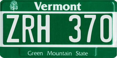 VT license plate ZRH370