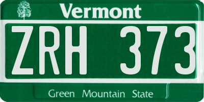 VT license plate ZRH373