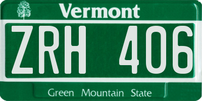 VT license plate ZRH406