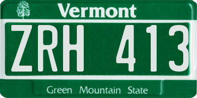 VT license plate ZRH413