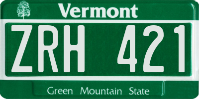 VT license plate ZRH421