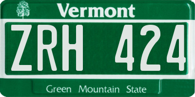VT license plate ZRH424