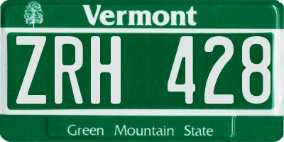 VT license plate ZRH428