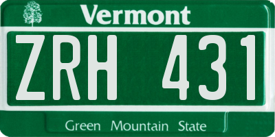 VT license plate ZRH431