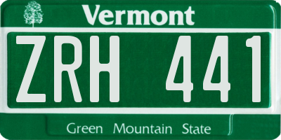 VT license plate ZRH441