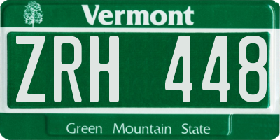 VT license plate ZRH448