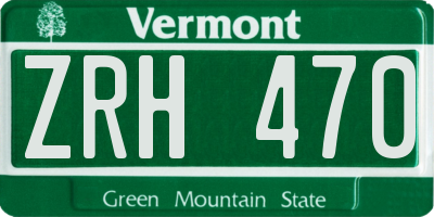 VT license plate ZRH470