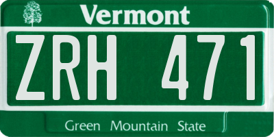VT license plate ZRH471