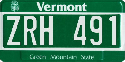 VT license plate ZRH491