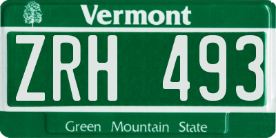 VT license plate ZRH493