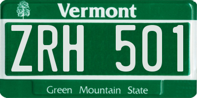 VT license plate ZRH501