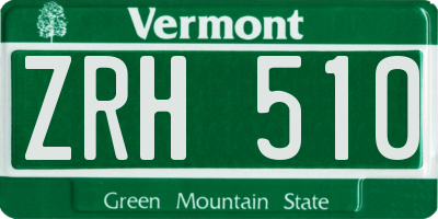 VT license plate ZRH510