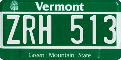VT license plate ZRH513