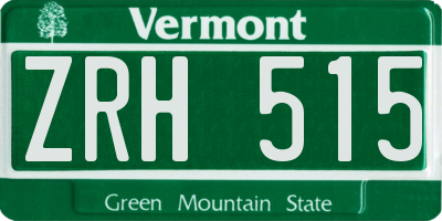 VT license plate ZRH515