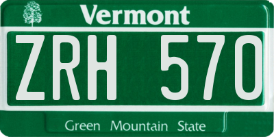 VT license plate ZRH570
