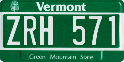 VT license plate ZRH571