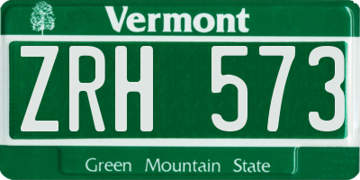 VT license plate ZRH573
