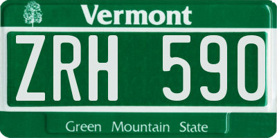 VT license plate ZRH590